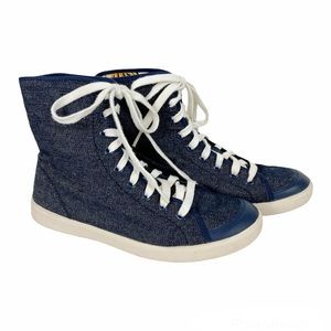 Coach Denim High Top Erikka Sneakers Size 6.5